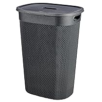 Keter Curver Filo Portabiancheria da Bagno, Grigio, Capacità di 55 Litri, 70% riciclato, 45x35x61H