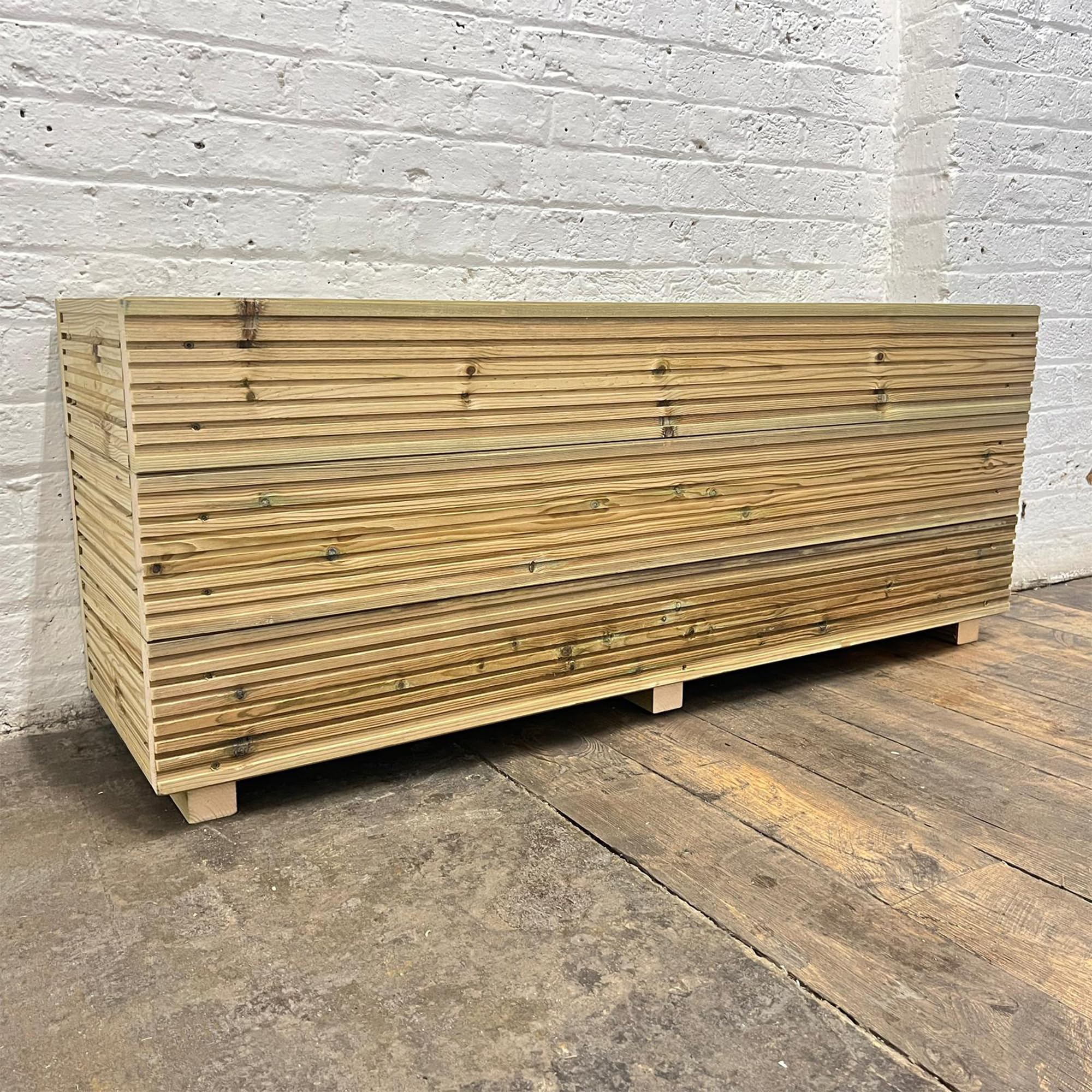 Cutncraft Designs Timber Garden Planters 4ft Herb Trough, Large Wooden Planters for Outdoor Use, Wooden Garden Planters Outdoor for Patio, Balcony or Fence Edges โ image 1
