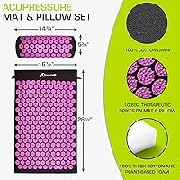 Vista 2 de ProsourceFit Acupressure Mat and Pillow Set for Back/Neck Pain Relief and Muscle Relaxation