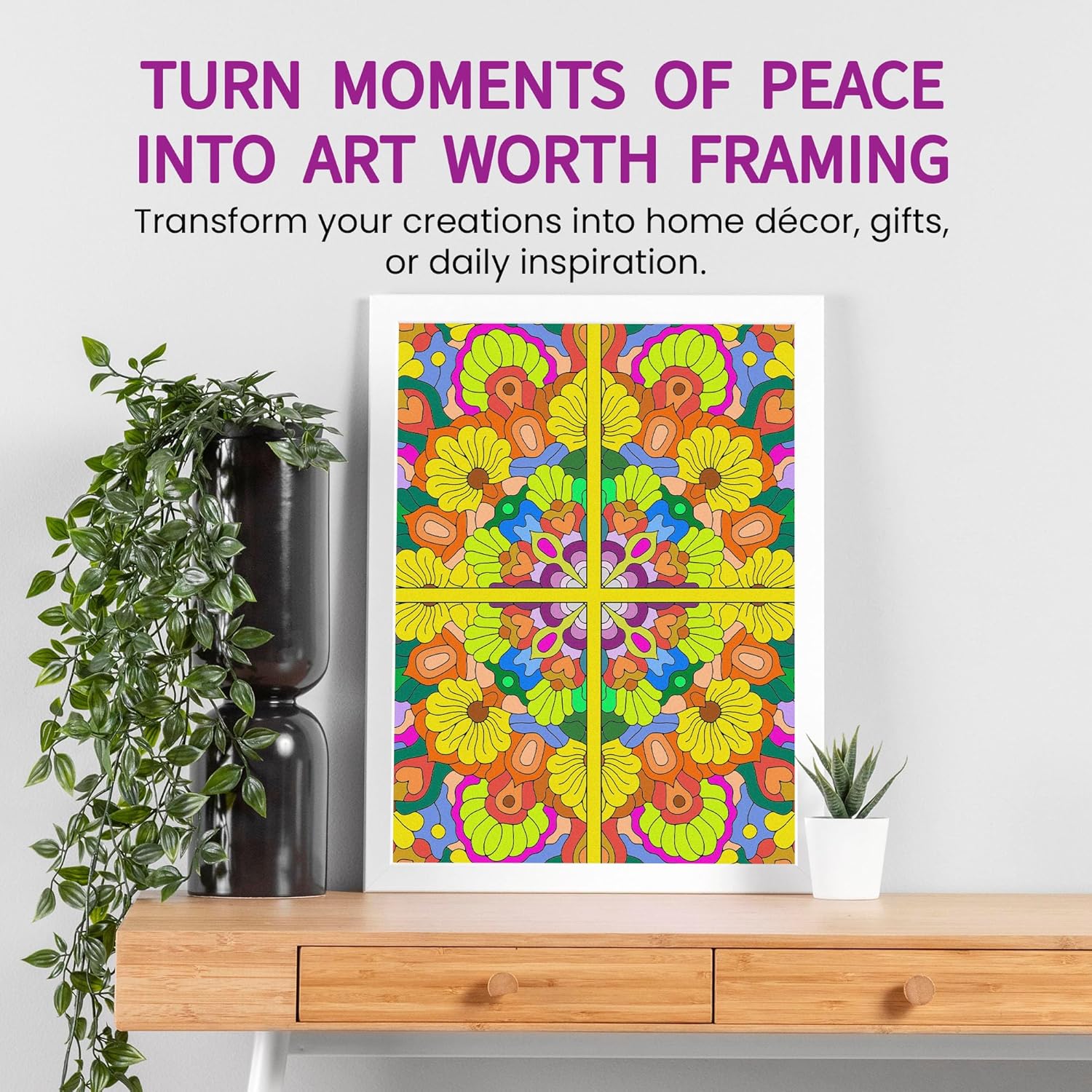 Mandatiles Coloring Book for Adults - 50 Unique Mandalas in Tiles for Relaxation, Stress Relief. Adult Coloring Book Spiral Bound, Single-Sided, Mindfulness Gifts for Women & Men
