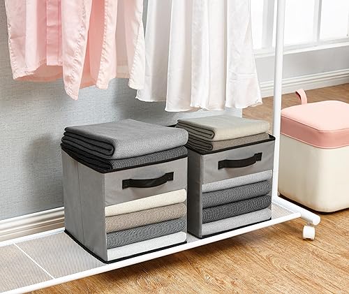 Miniatura 6 de DECOMOMO Contenedores de almacenamiento de cubo de 13 pulgadas  Contenedores organizadores de cubos con ventana transparente, cubos de