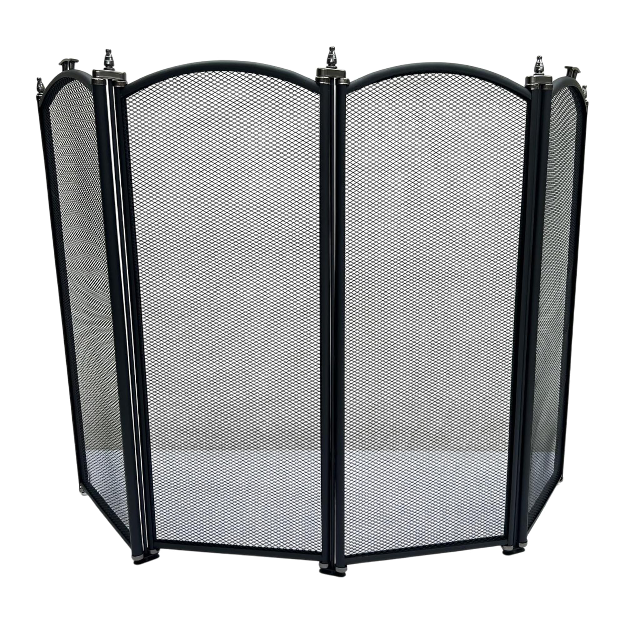 Folding 4-Panel Mesh Fire Guard Screen - Durable Fireplace Safety Protector