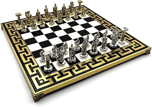 Miniatura 9 de Juego de ajedrez de metal ícaro hecho a mano en caja de madera