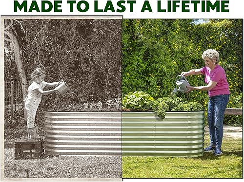 Miniatura 3 de Camas de jardín elevadas galvanizadas para exteriores  4 x 2 x 2 pies jardineras elevadas para jardinería, verduras, flores, caja de jardín de metal