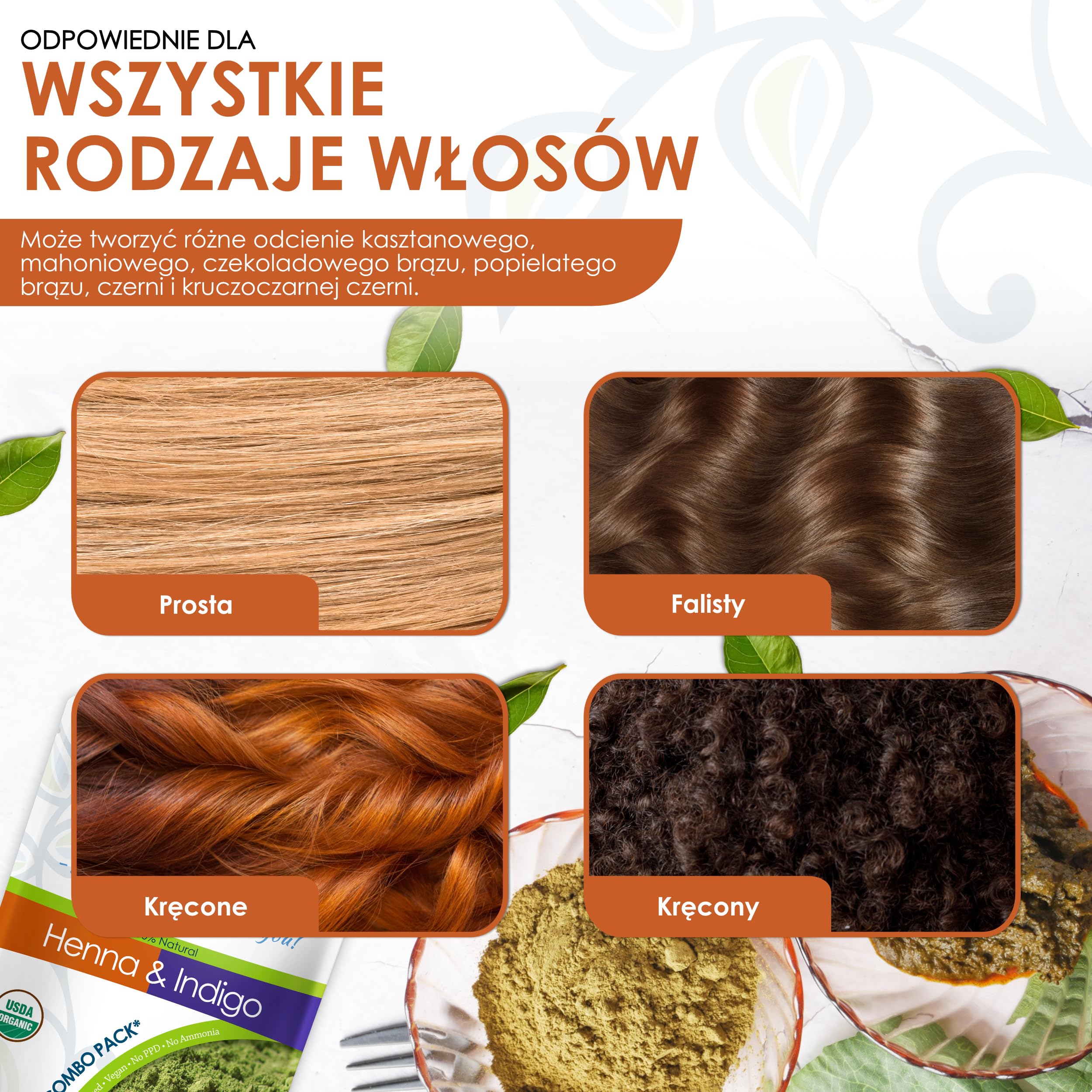 Davis Finest – Proszek Henny I Indygo – Zestaw 200g (po 100g Każdego Produktu) – 100% Organiczna Farba Do Włosów I Brody - Zmiękczająca, Zagęszczająca I Zwiększająca Objętość – Bez Ppd I Wegańska