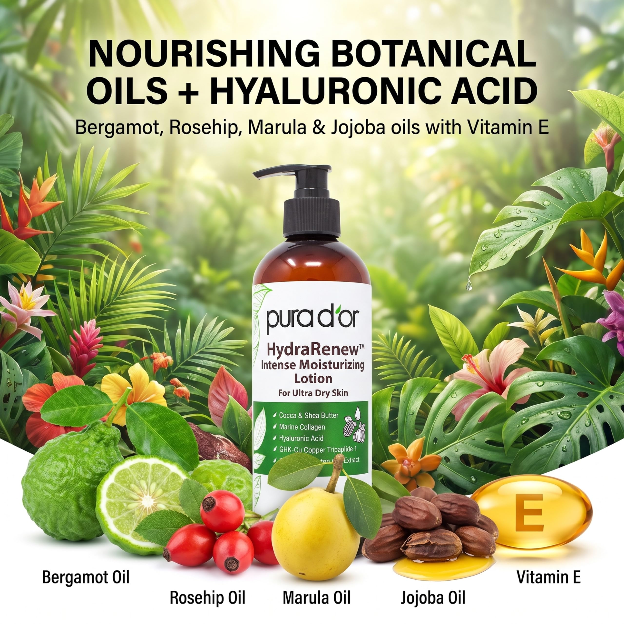 Amazon.com : PURA D'OR HydraRenew Intense Moisturizing Lotion for