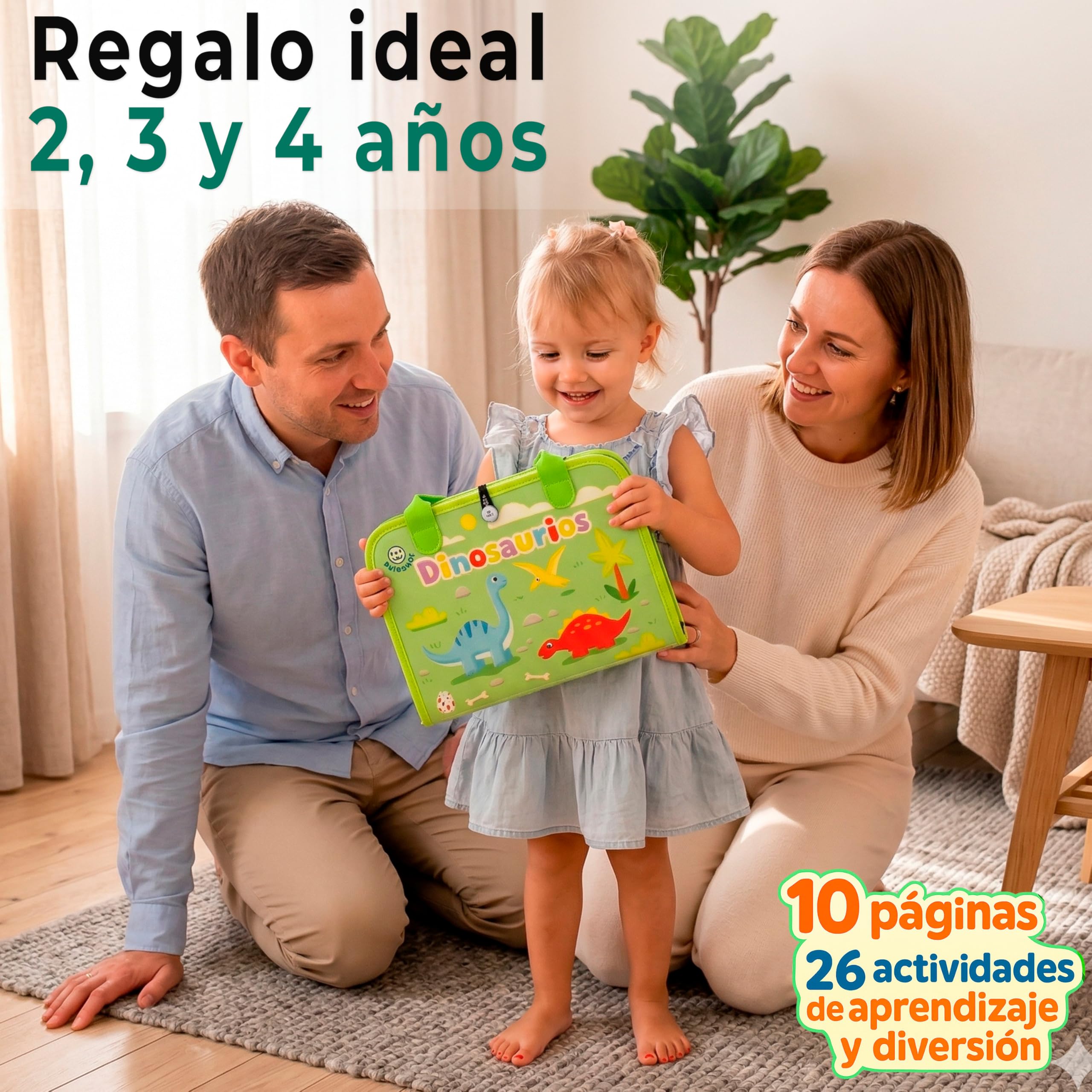 Busy Board Montessori Español | Libro Sensorial Montessori 10 Capas +26 Actividades | Juguetes Educativos 2 3 4 Años | Motricidad Fina | Maletín Busy Book Fieltro | Regalo Niño Niña
