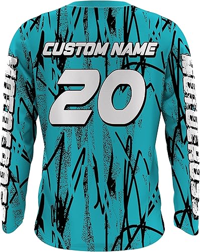 Miniatura 7 de Camiseta de motocross personalizada UPF30+ para motocicleta para jóvenes y adultos, para niños, hombres, mujeres, todoterreno, XM117