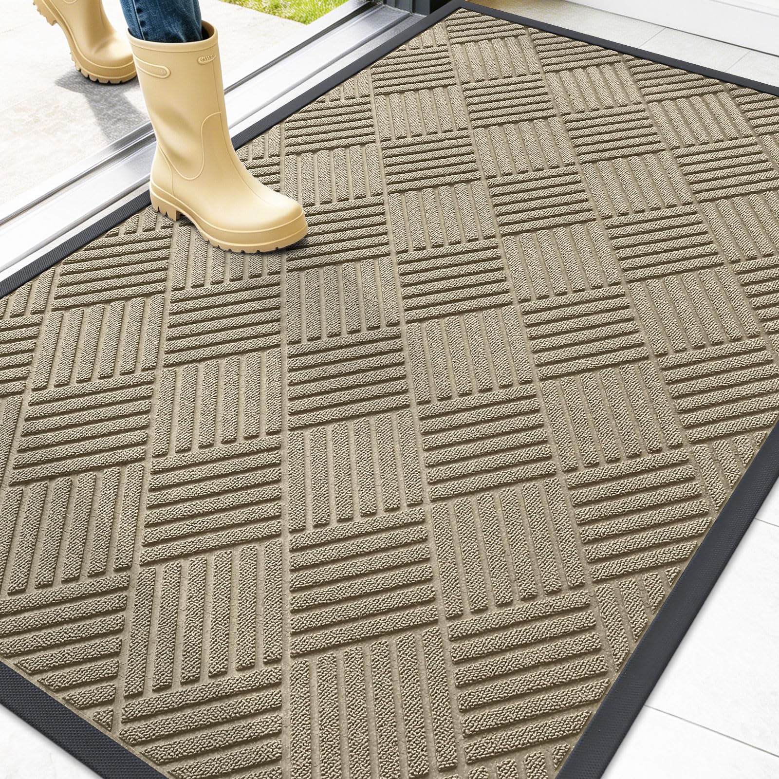 OLANLY Front Door Mat Outside Entrance 47x32, Waterproof Heavy-Duty Doormat