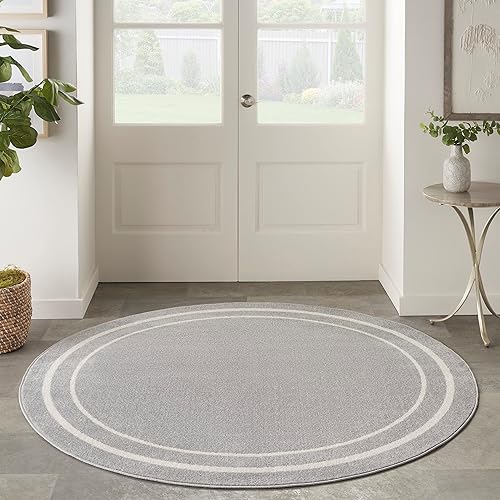 Vista 237 de Nourison Home Essentials - Alfombra contemporánea de 5 x 7 pies, color marfil/negro