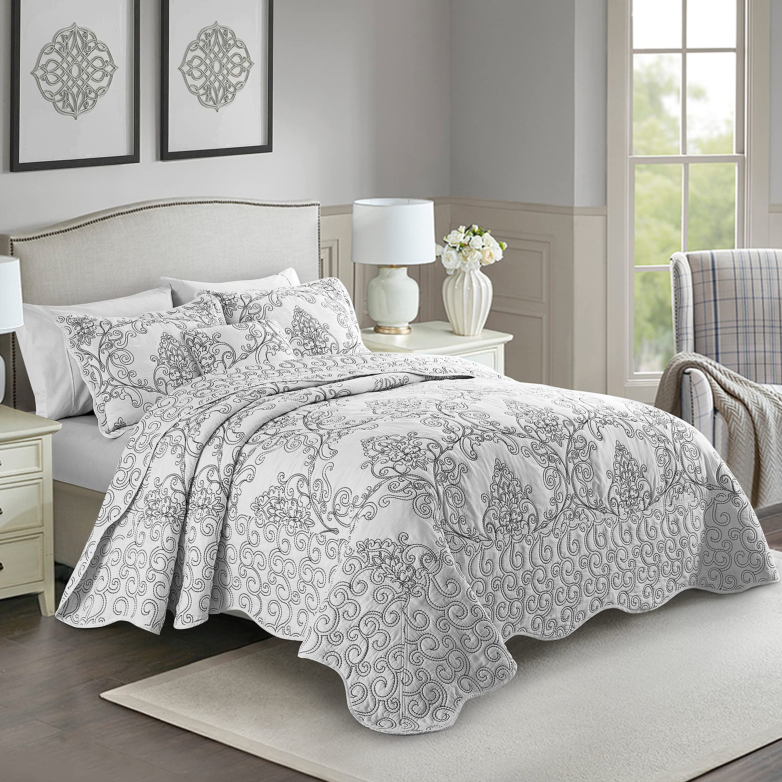 BYTIDE Quilt Bedspread Oversized King 4 Piece Bedding Set 120