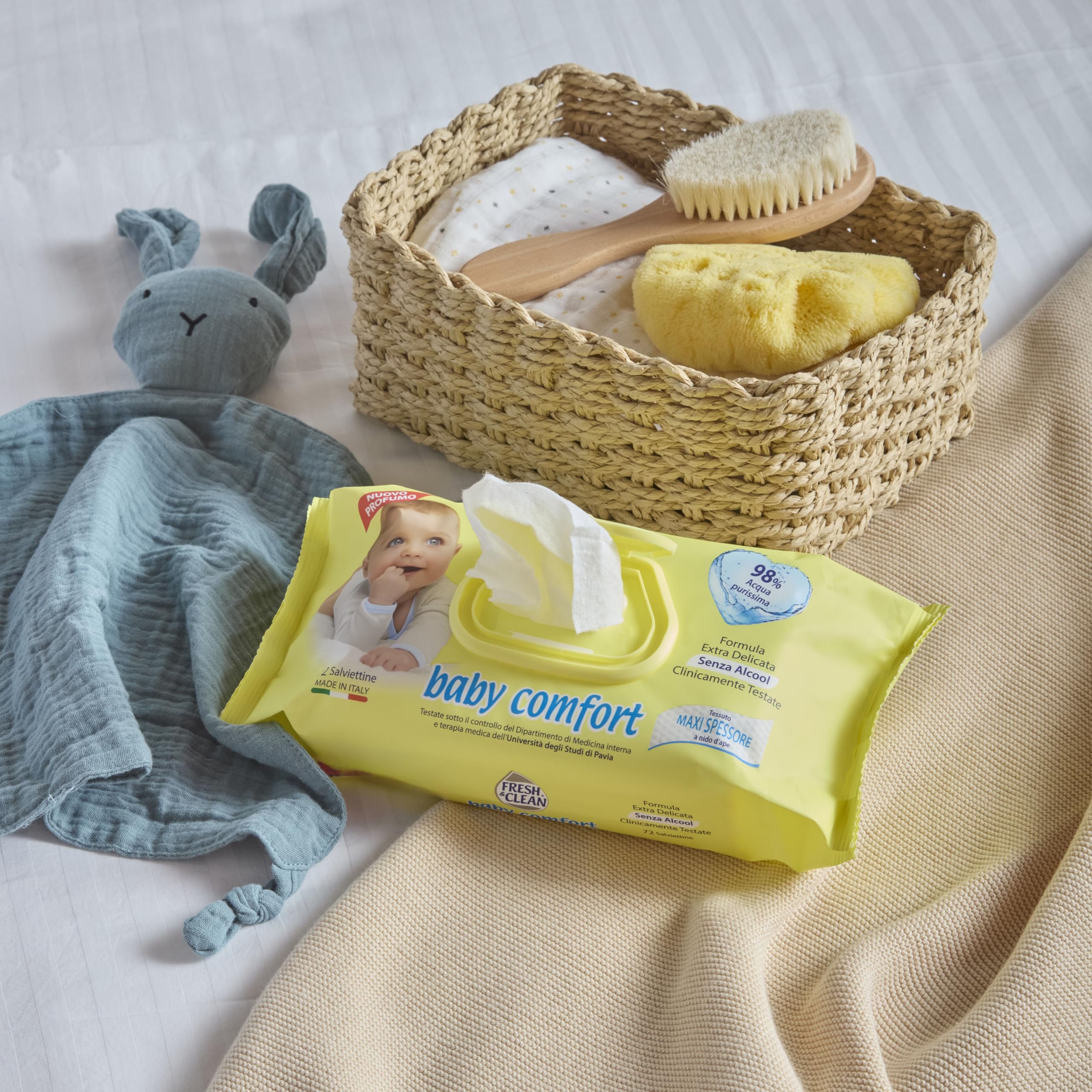 Baby Comfort Salviettine per Neonato Extra Delicate Senza Alcool 72 pezzi