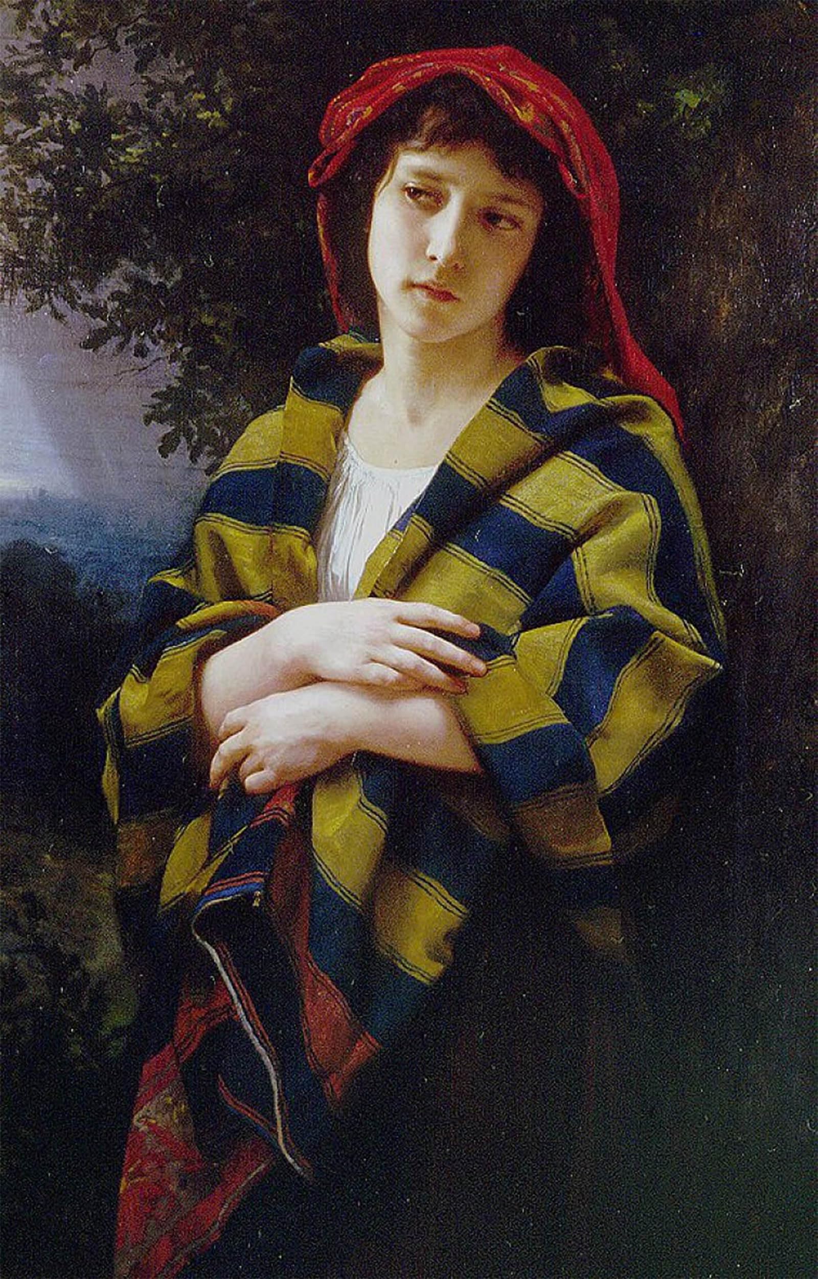 SERENDIPITP Vintage Wall Art Canvas Nordic Poster Canvas Print Picture Young Girl and Child by William Adolphe Bouguereau Wall Art Poster for Home Decor 60x90cm