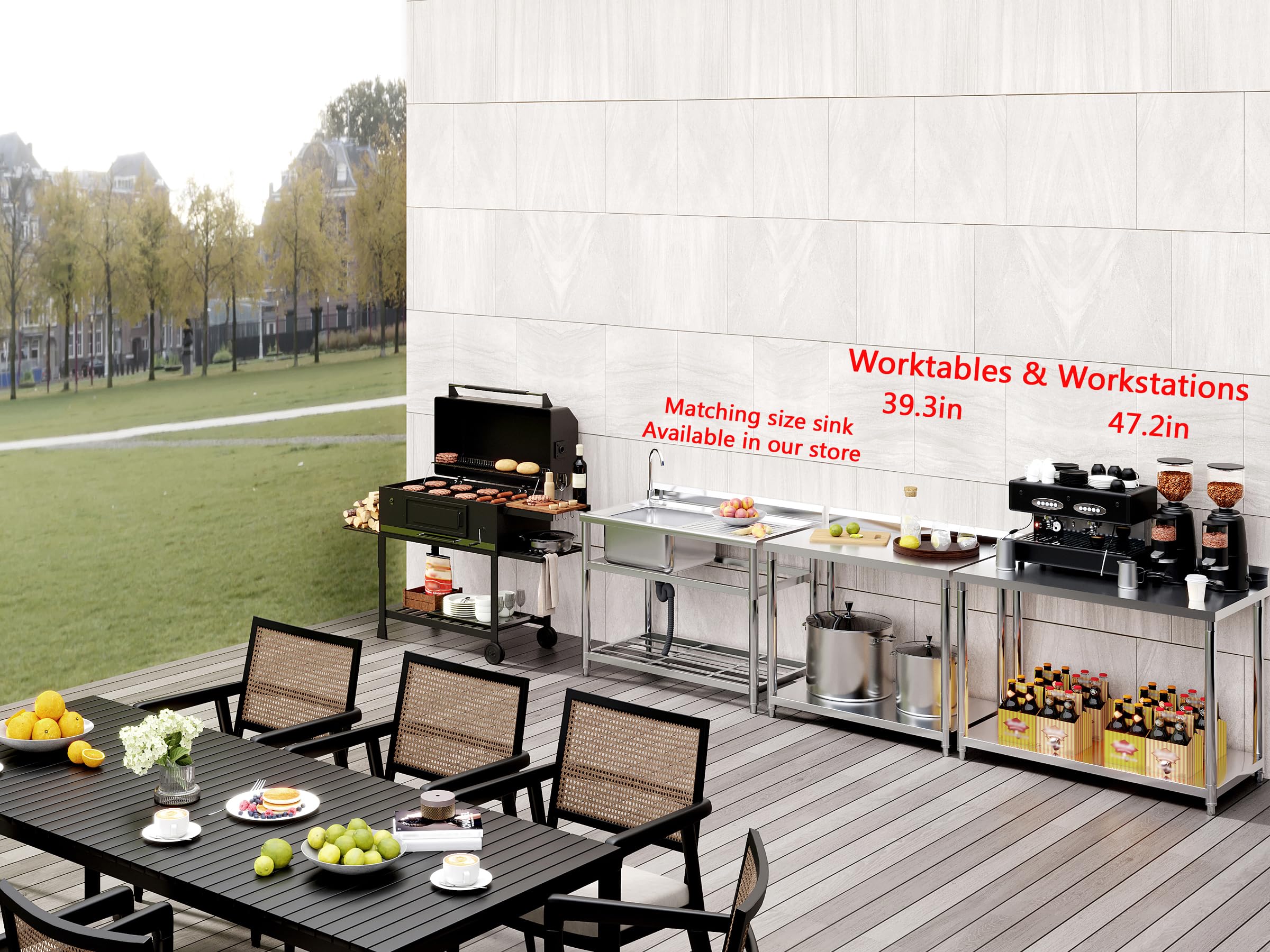 Amazon.co.jp: 準備&作業用ステンレススチールテーブル 39 x 25インチ