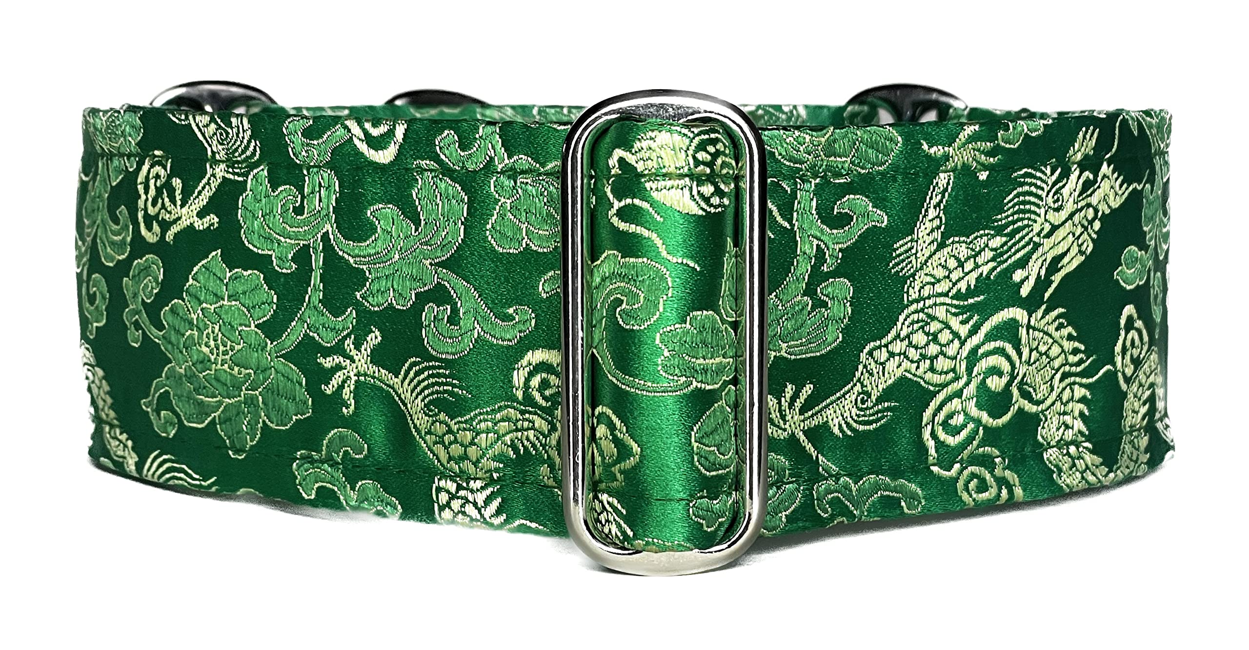 SGang Extra Soft Martingale Dog Collar for Greyhound Saluki Whippet and Other Breeds with Similar Neck 2'' Wide (XL 17”-22”), Green