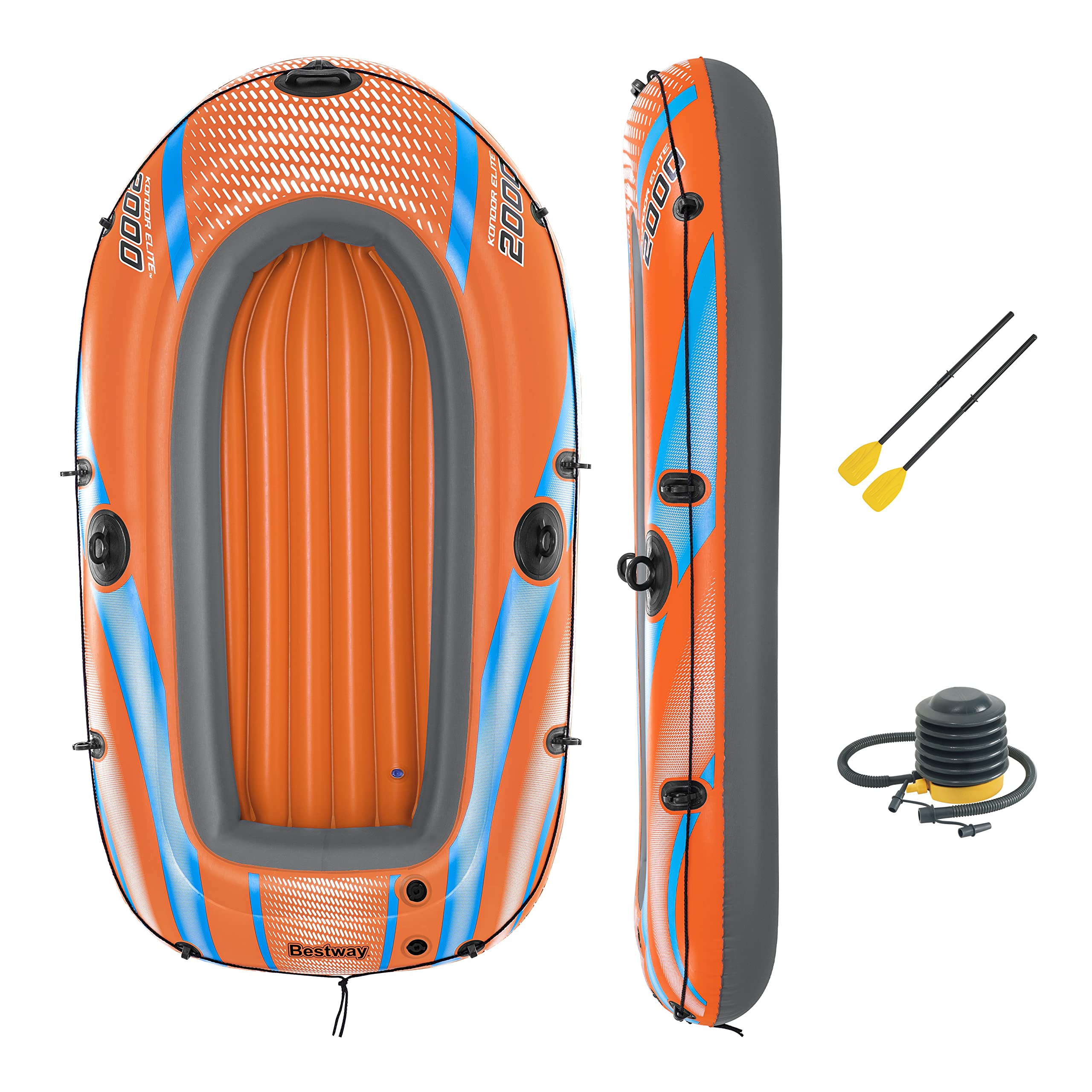 Bestway Kondor 2000 Inflatable Rubber Boat, Dinghy for 1 Adult, 1 Child