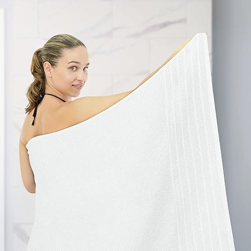 Miniatura 5 de Tens Towels Paquete de 1 toalla de baño jumbo de 40 x 80 pulgadas, extragrande y ligera, se seca más rápido, 100% algodón, súper suave y absorbente,