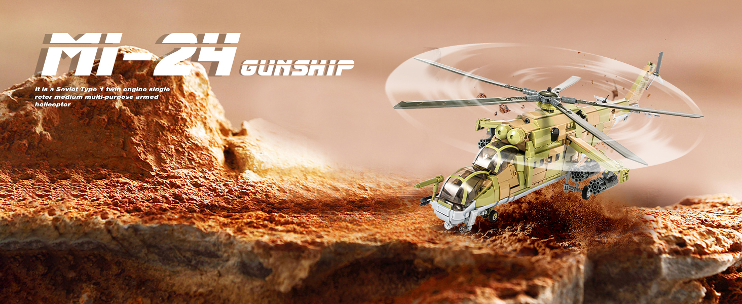 Amazon.com: DAHONPA MI-24S Helicopter Medium Utility Military Army