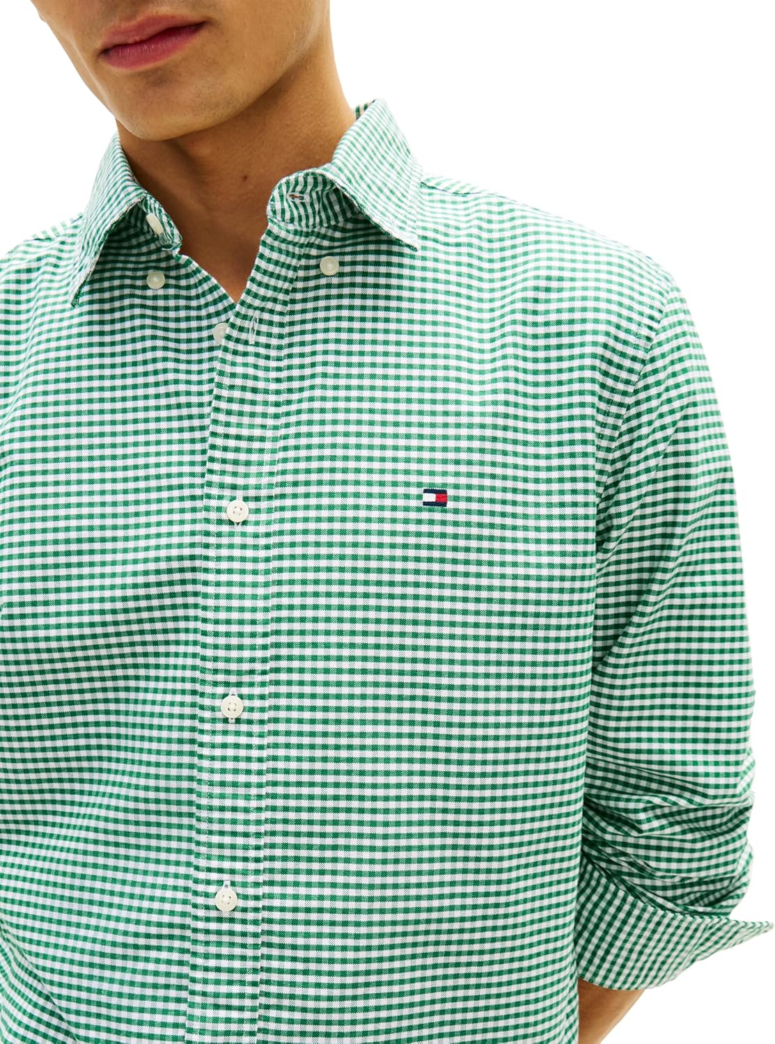 Tommy Hilfiger Men's Long Sleeve Oxford Shirts in Regular Fit, Men's Button Down Shirts, Also Available in Big and Tall