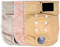 Vista 6 de Leekalos Pañales reutilizables lavables para perras (3 unidades) – Pañales para perritos altamente absorbentes – Pañales ajustables para cachorros