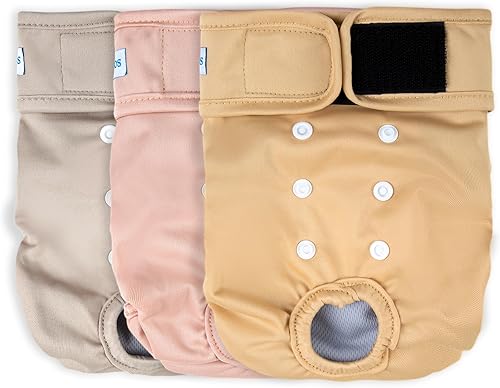 Leekalos Pañales reutilizables lavables para perros hembras (paquete de 3) Pañales para perras altamente absorbentes Pañales ajustables para Leekalos Pañales reutilizables lavables para perros hembras (paquete de 3) Pañales para perras altamente absorbentes Pañales ajustables para