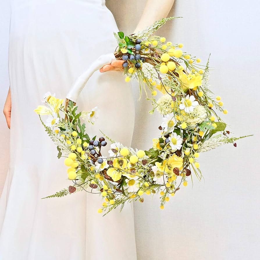 リースブーケ INFINITY / プリザ・アートmixのリースブーケ15青緑桃黄