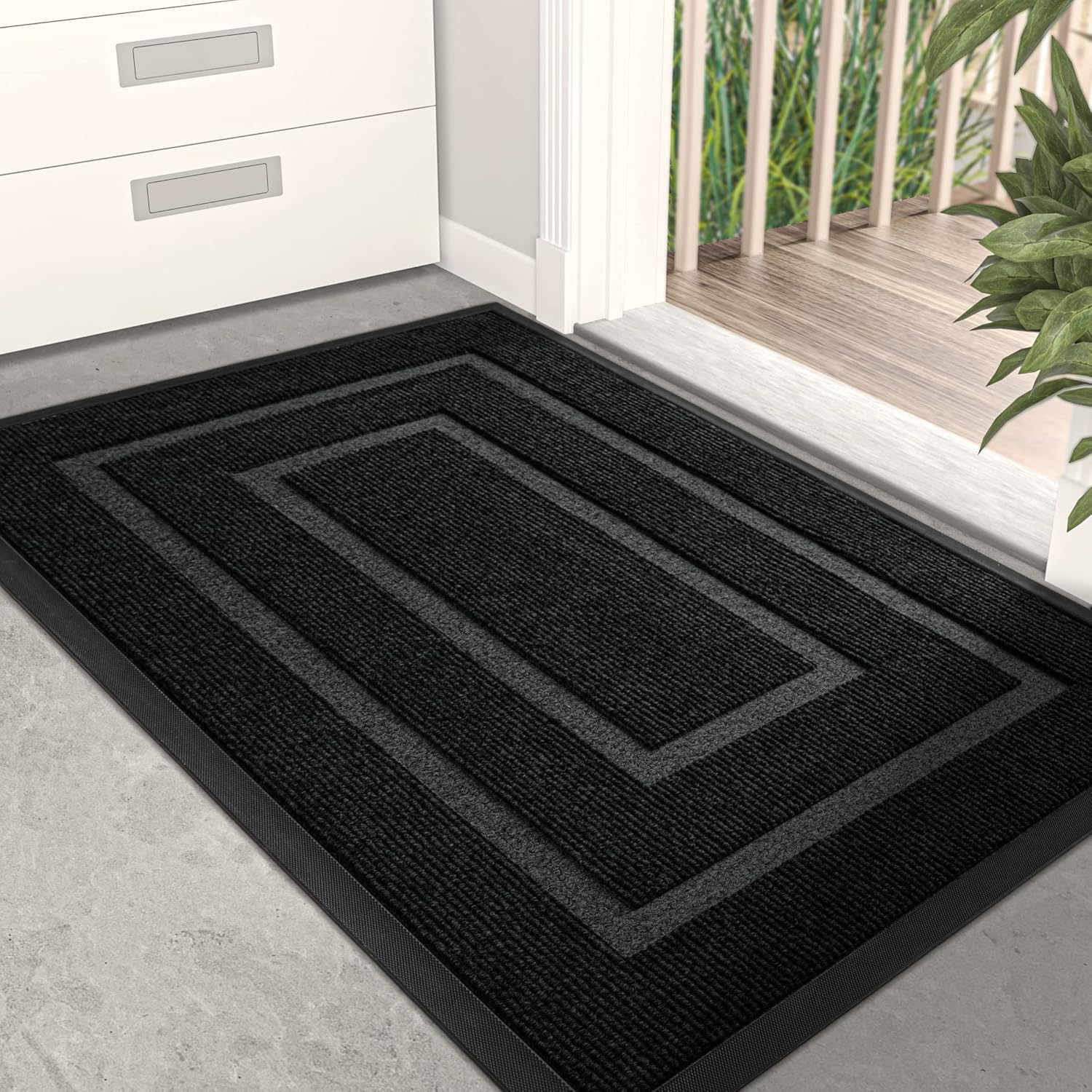 DEXI Front Door Mat, NonSlip Durable Low Profile