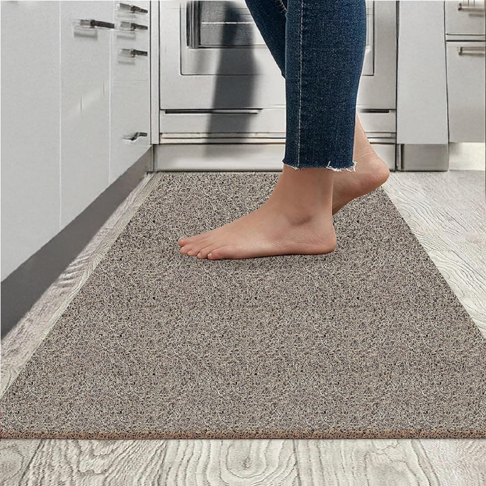 VNQ! Cushion Noodle Mat for Home Entrance, Heavy Indoor Outdoor Anti Slip PVC Floor Mat for Bedroom, Kitchen, for Bathroom, Doors, Office, Door Mat, Bath Mat Colour Biege|-40X60 CMFeet-image-13