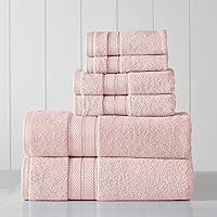 Modern Threads Spun Loft 6-Piece Blush Cotton Bath Towel Set - 600 GSM Ultra Soft, Super Absorbent & Quick Dry