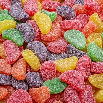 Fruit Slices Jelly Candy, 2 lb Resealable Bag 5 Assorted Flavors, Soft and Chewy, Gluten and Peanut Free