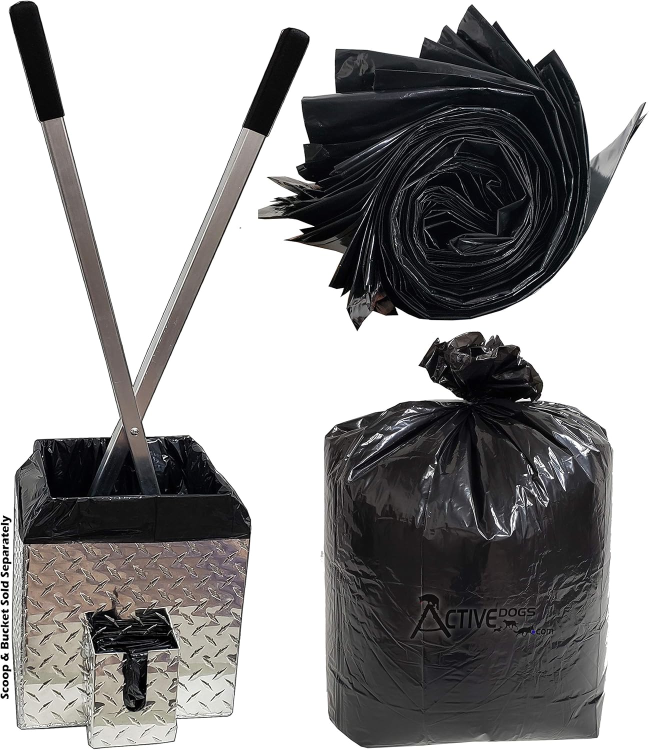 ActiveDogs Best Ever Dog Poop Scooper Liner Refill Bags for Aluminum Waste Removal Scoop Bucket