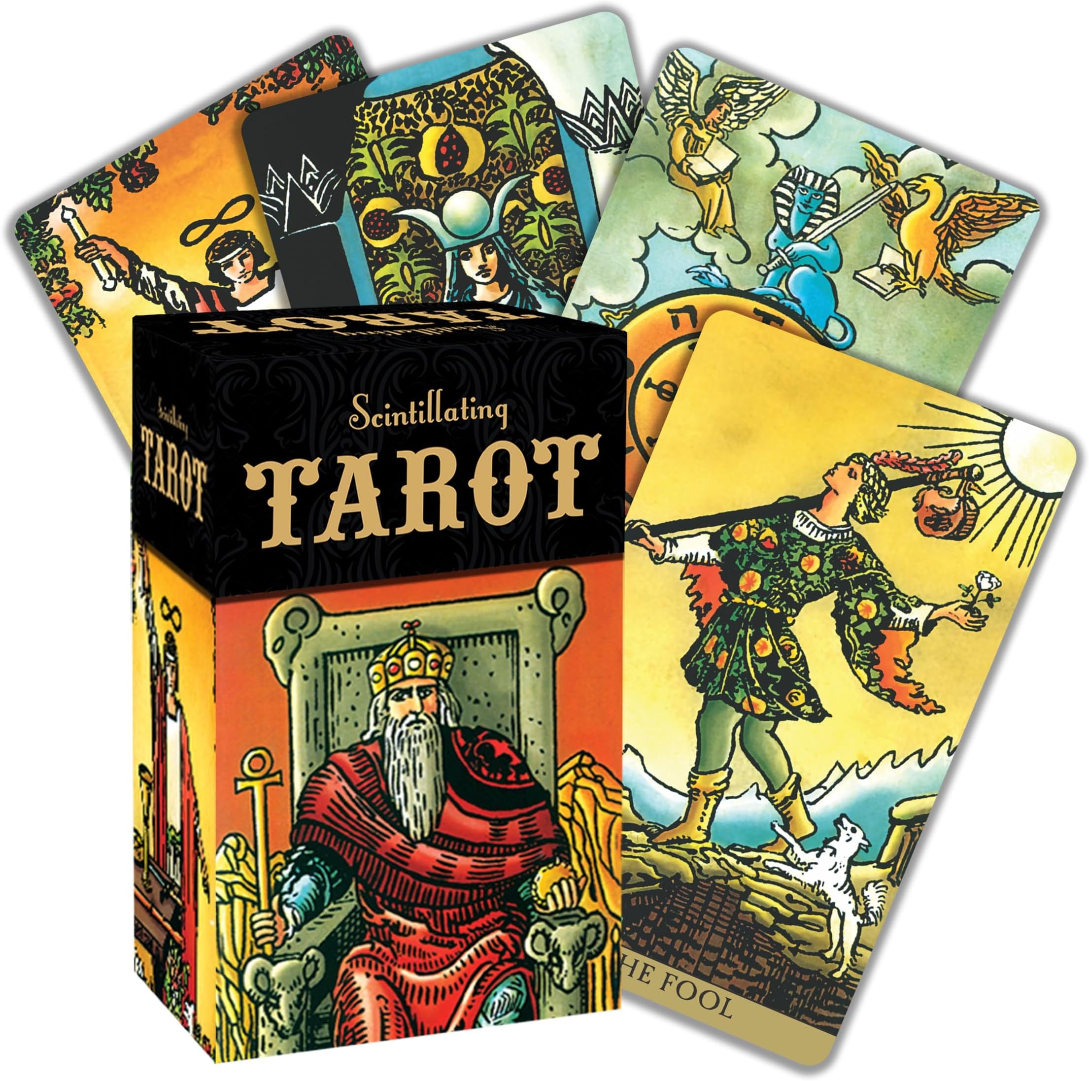 Scintillating Tarot Cards Deck with The Pictorial Key to the Tarot Original Guidebook (Premium Boxed Set),for Adult