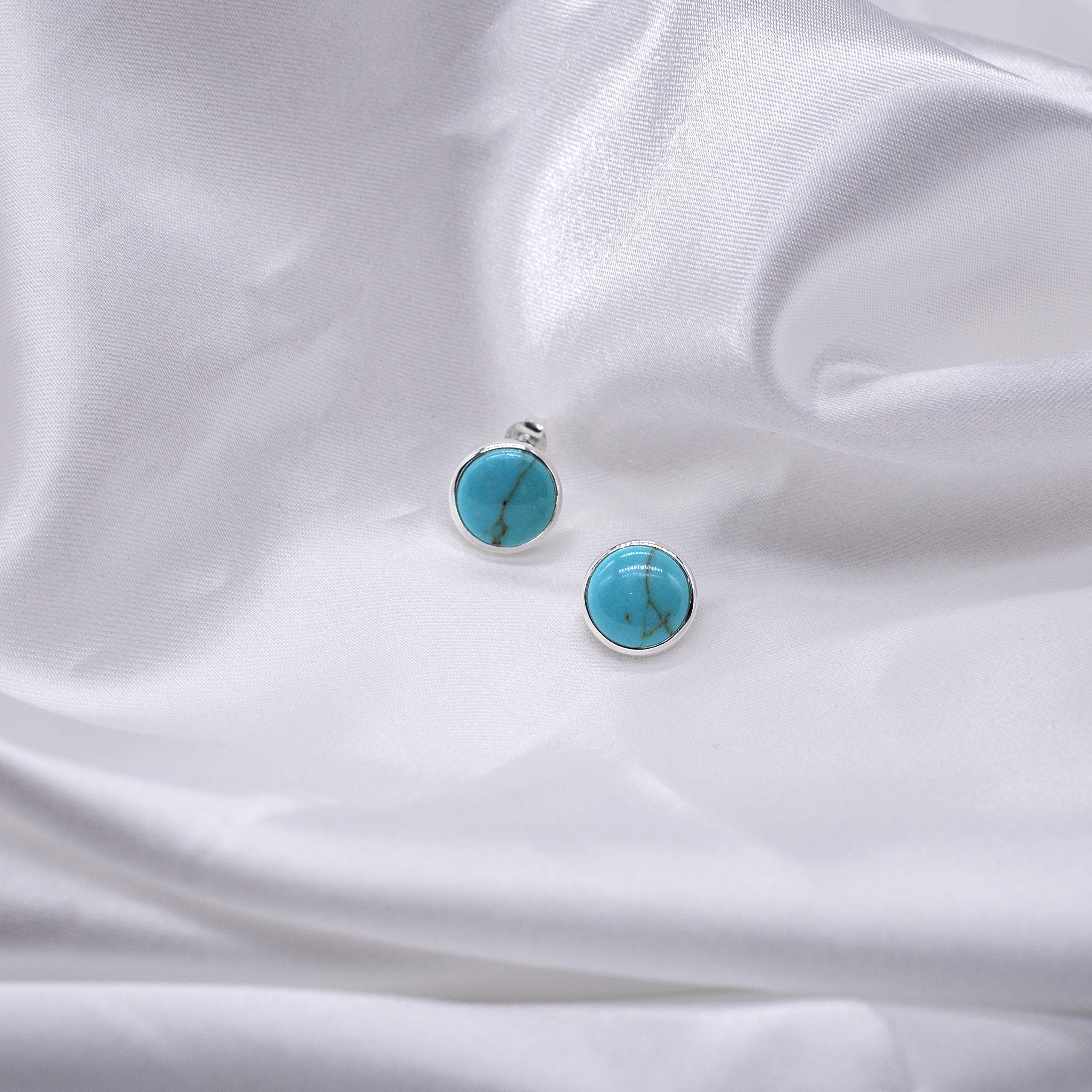 Tuscany Silver Orecchini a lobo ovali 6 x 10 mm con turchese in argento sterling per donna