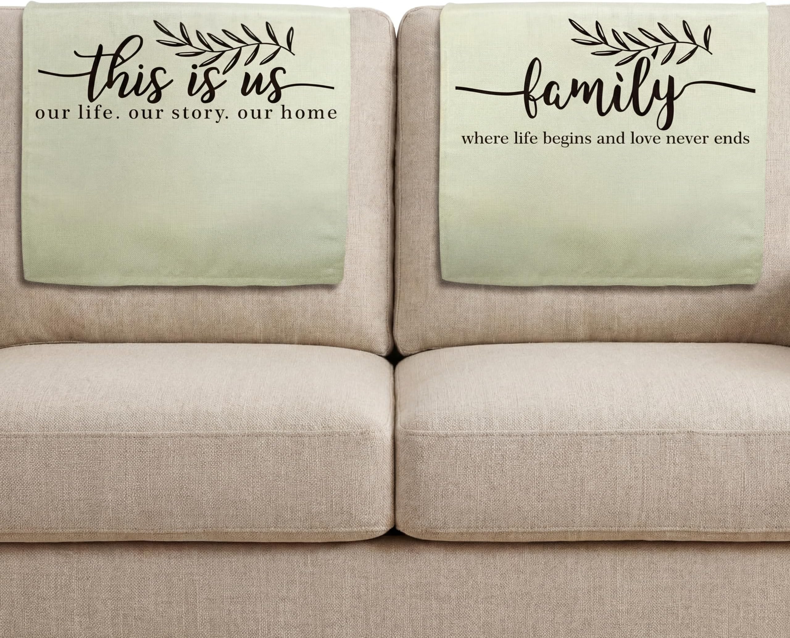 Tatuo 2 Pieces Recliner Headrest Protector Couch Headrest Covers with Inspirational Words Chair Sofa Slipcover for Furniture Home Decoration, 26.77 x 16.93 Inch(Elegant Style)