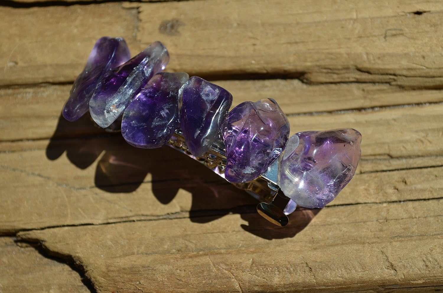 Amethyst Stone French Barrette Hair Clip : Beauty & Personal Care