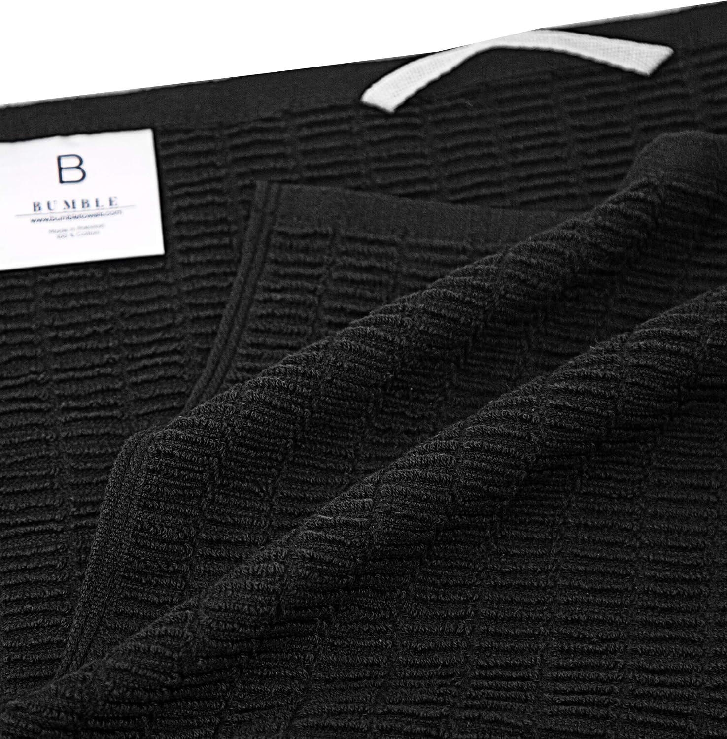Premium Kitchen Towels (16”x 28”, 6 Pack) – Large Cotton Kitchen Hand Towels – Chef Weave Design – 380 GSM Highly Absorbent Tea Towels Set with Hanging Loop (Black)