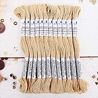 Vista 40 de 12 madejas ThreadArt Premium de hilo de bordar de algodón egipcio de fibra larga Gris antiguo 6 hilos divisibles de 8.75 yardas cada uno