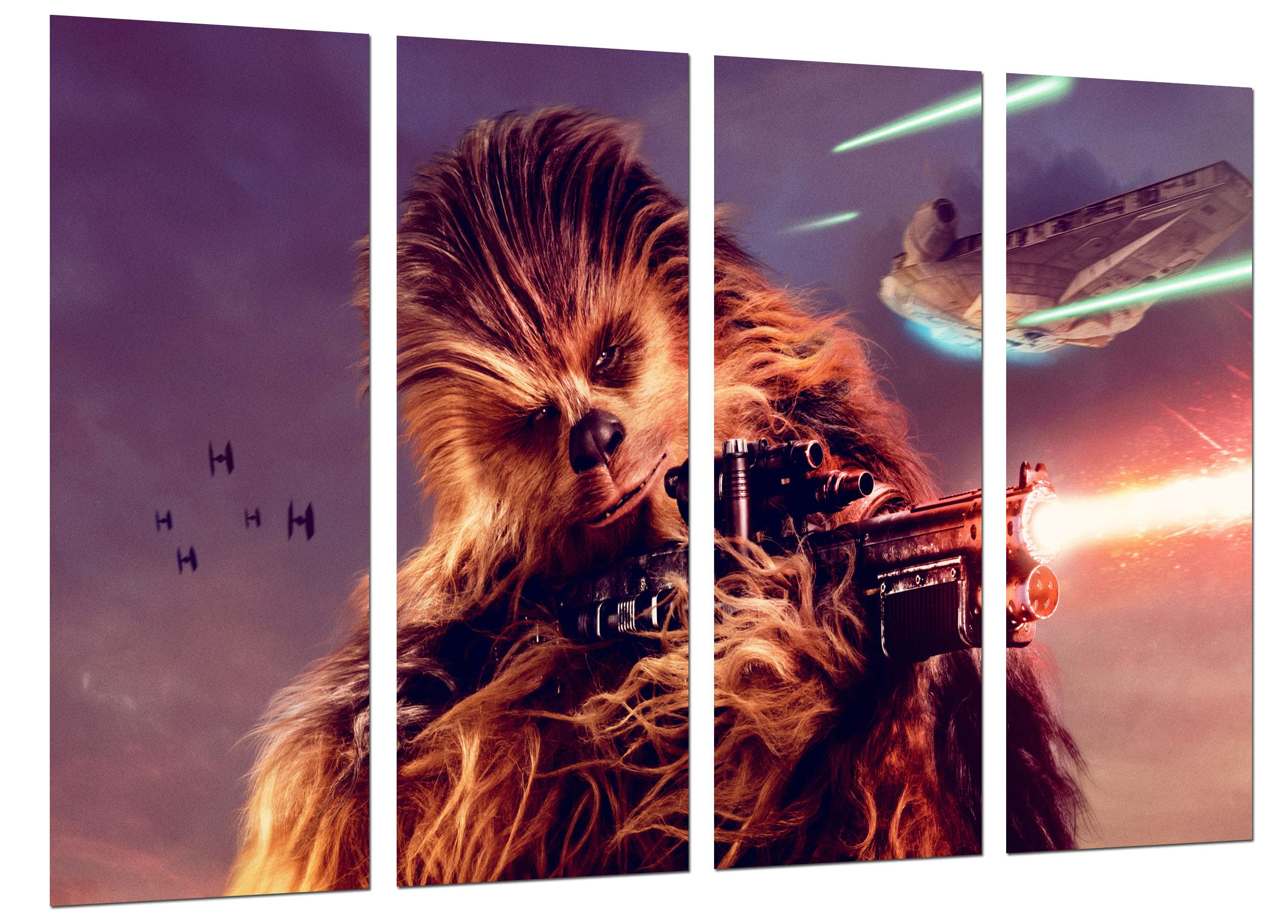 Tableau moderne Star Wars Han Solo et Chewbacca 131x62cm