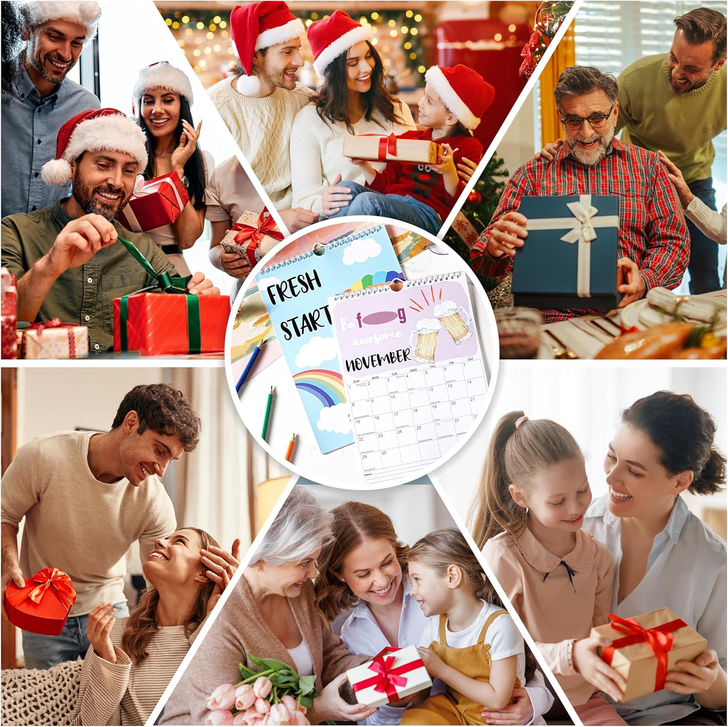 2026年カレンダー A4サイズ レインボー