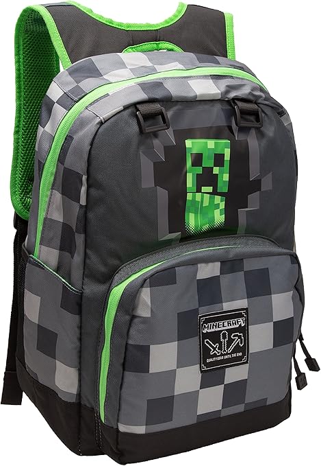 Amazon Co Jp マインクラフト クリーパー キッズ バックパック リュック カバン グレー ４３ｃｍ １７インチ シューズ バッグ