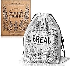 Large Organic 100% Cotton Bread Bag | No Plastic | Reusable Washable | 41x33 cm | Eco Bread Bags for Homemade Bread