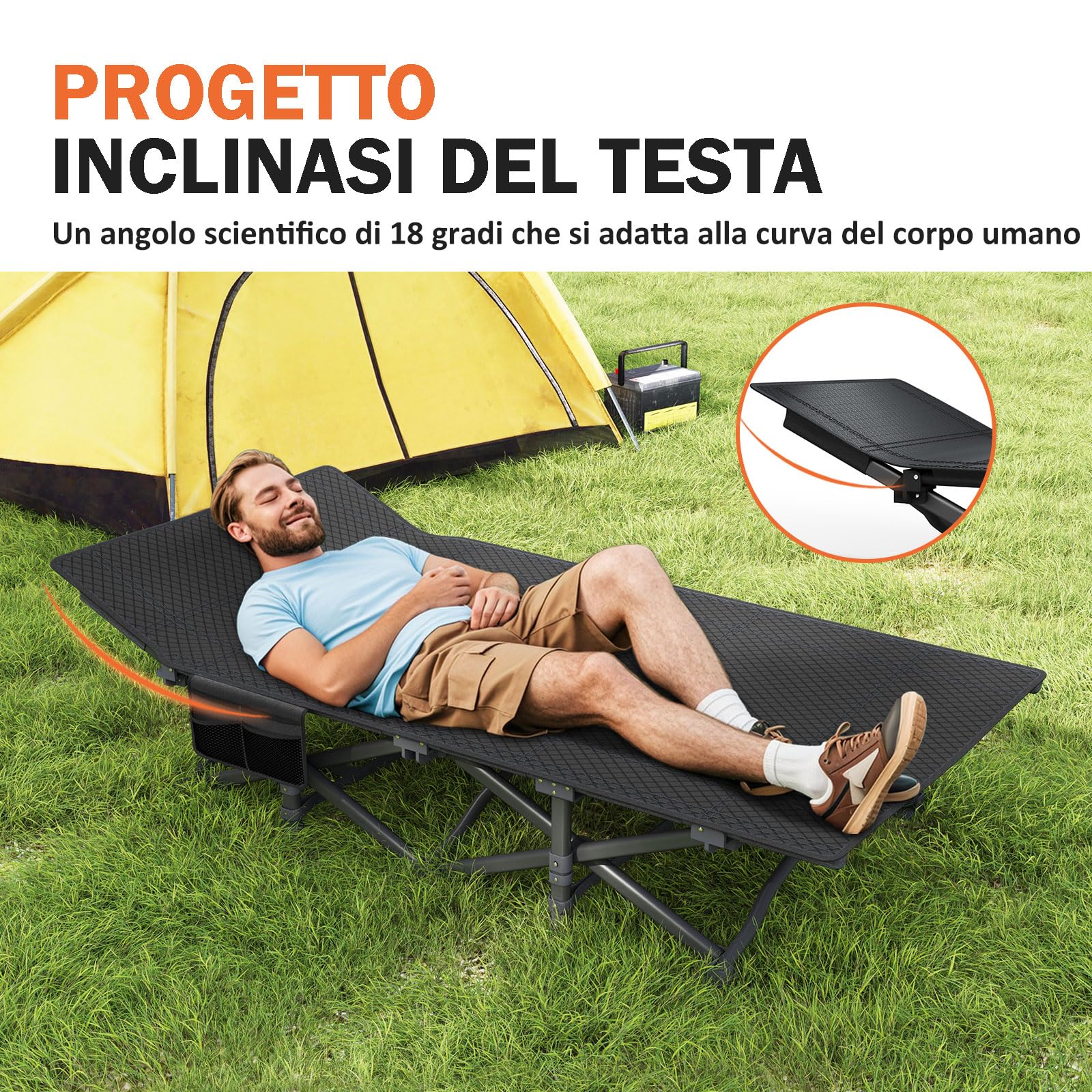 ATORPOK SHOP Cama plegable para adultos con almohada cómoda, cama portátil plegable para dormir que soporta hasta 200 kg