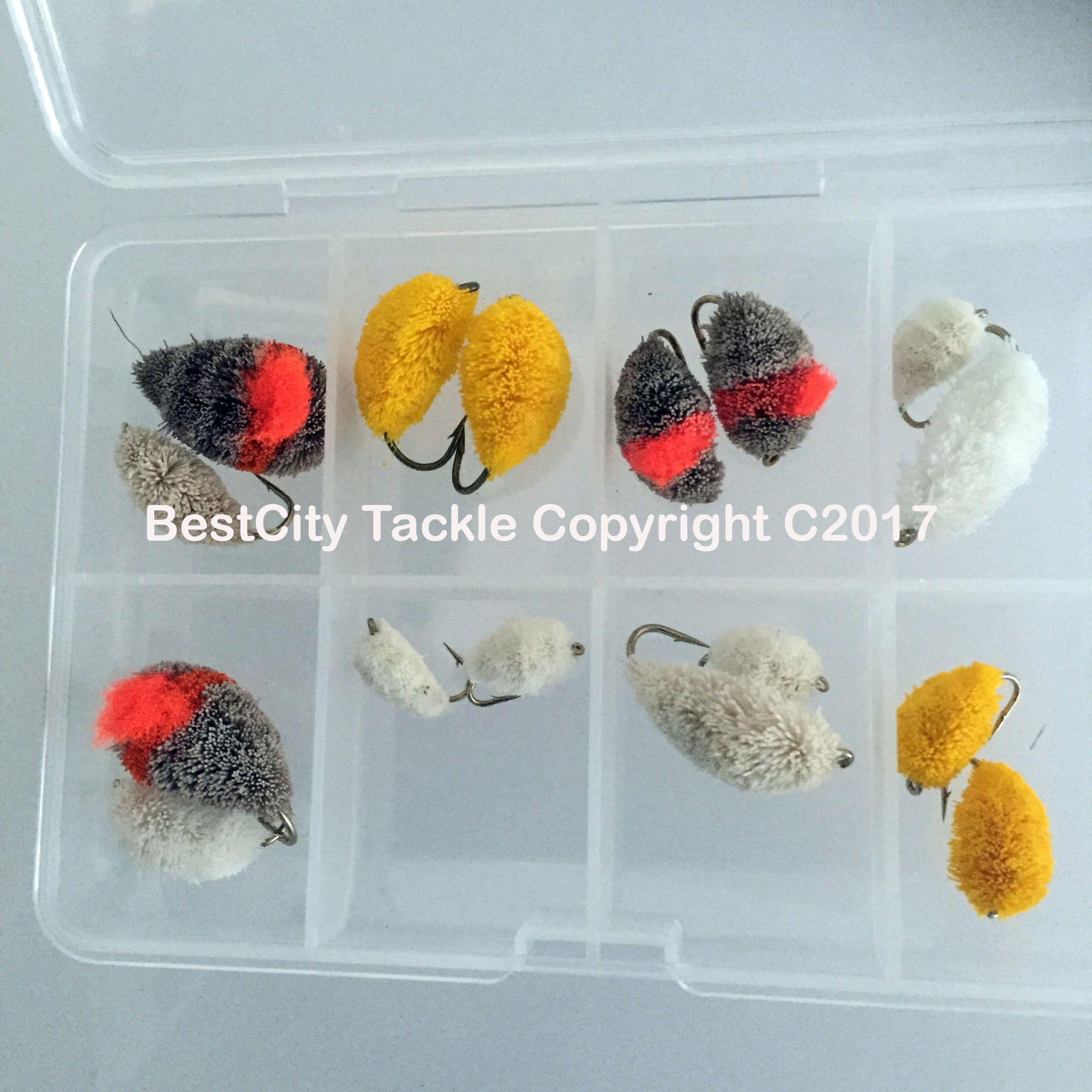 Fly Fishing BOXED SET BISCUIT BREAD FLY Pack of 16 Mixed size 4-12 for Fly Trout Carp Mullet #343