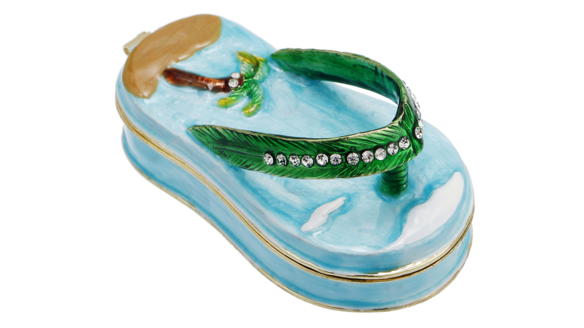 Hand Painted Christmas Ornament Jewelry Box - Decorative Trinket Box With Magnetic Lid