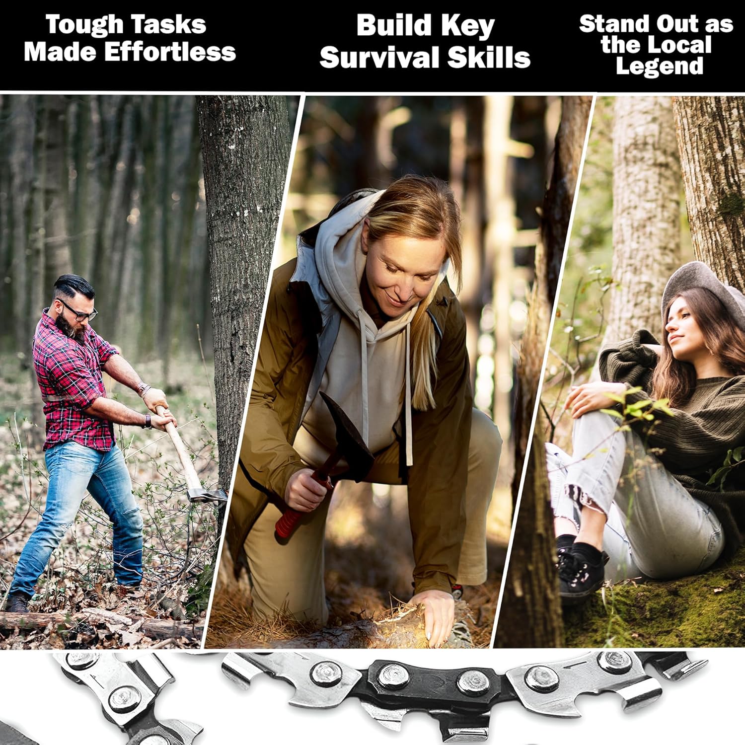 55 Inch High Limb Rope Saw – Dual Sided Pocket Chainsaw with 70 Sharp Teeth 360° – Rope Tree Saw High Limb Tool with Storage Box for Outdoor Adventures
