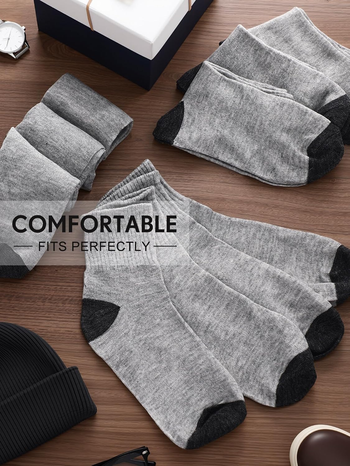 Tarpop Bulk Socks Mens Moisture Wicking Casual Sports Ankle Socks Bulk for Homeless Unisex Adult - Image 6