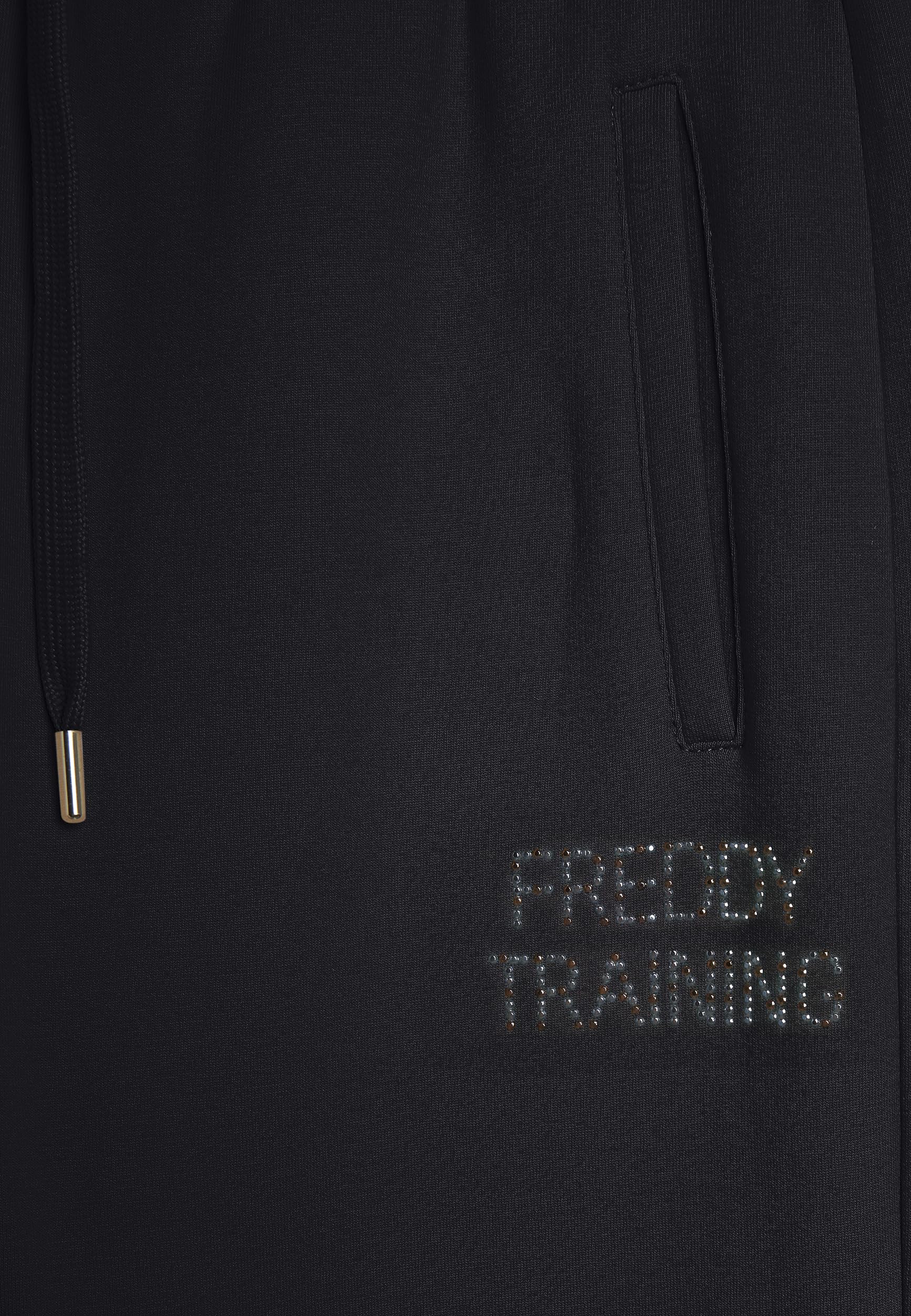 FREDDY - Pantalone Donna In Felpa Con Vita In Costina E Fondo Dritto,