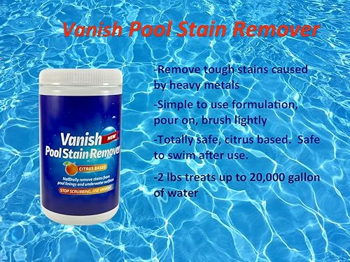 Miniatura 6 de Bosh Chemical Vanish - Removedor de manchas para piscina y spa, paquete de 2 (4 libras) a base de cítricos naturales seguros, funciona excelente en