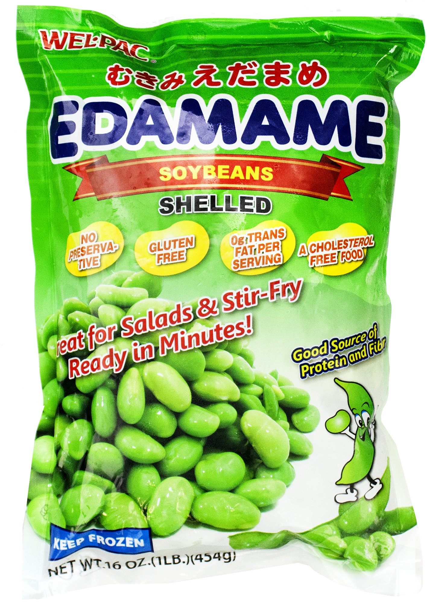 Welpac Shelled Edamame Soybeans, 1 lb (frozen)