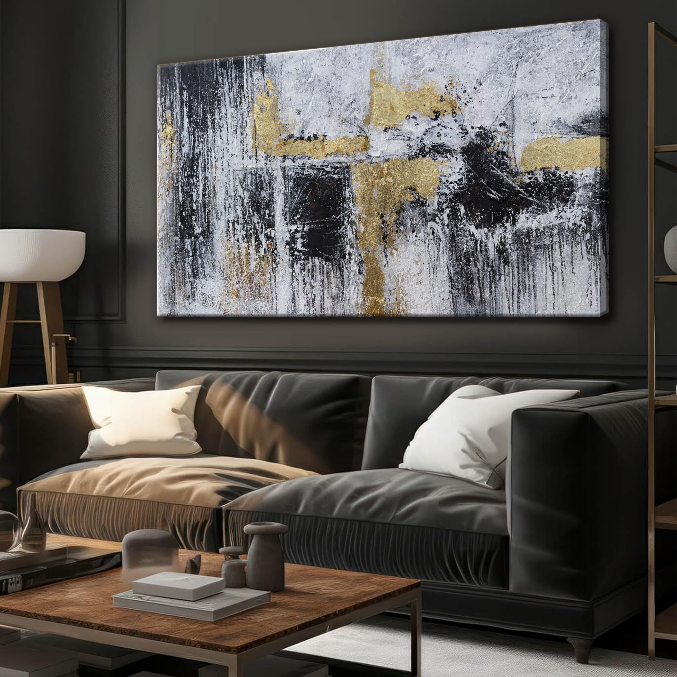 Black Abstract Canvas Wall Art Prints